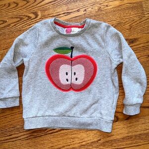 EUC size 5-6 Mini Boden Apple Appliqué Sweatshirt